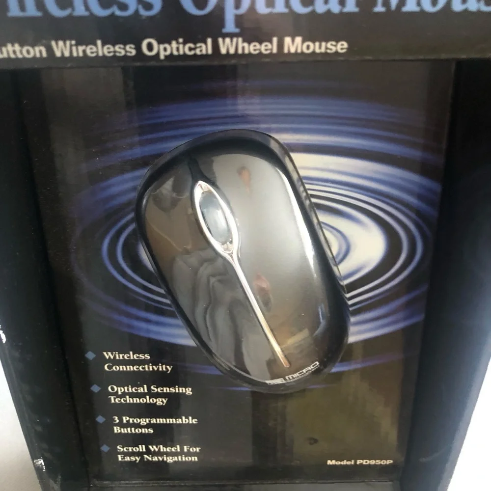 Micros Wireless Optical Wheel Mouse - Black new, box never opened